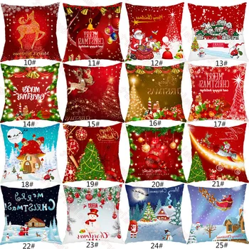 

Red Santa Claus Tree Christmas Cushion Cover Christmas Decorations For Home Ornament Table Decor Xmas Gift New Year Pillow Case