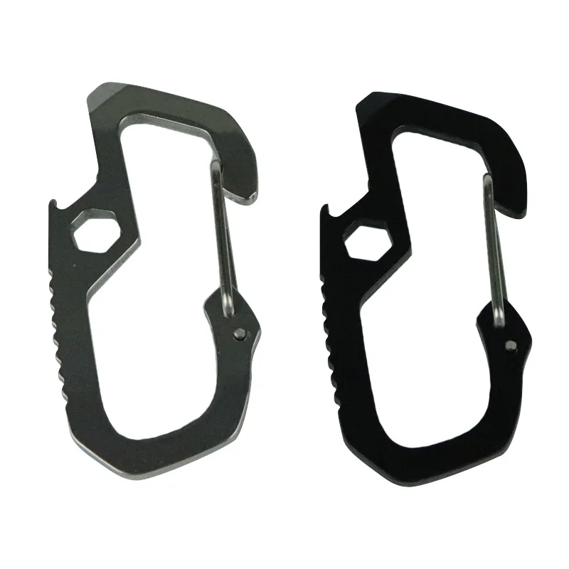 

Outdoor D-Shaped Hanger Carabiners Climbing Stainless Steel Material Tool Bottle Opener Lock