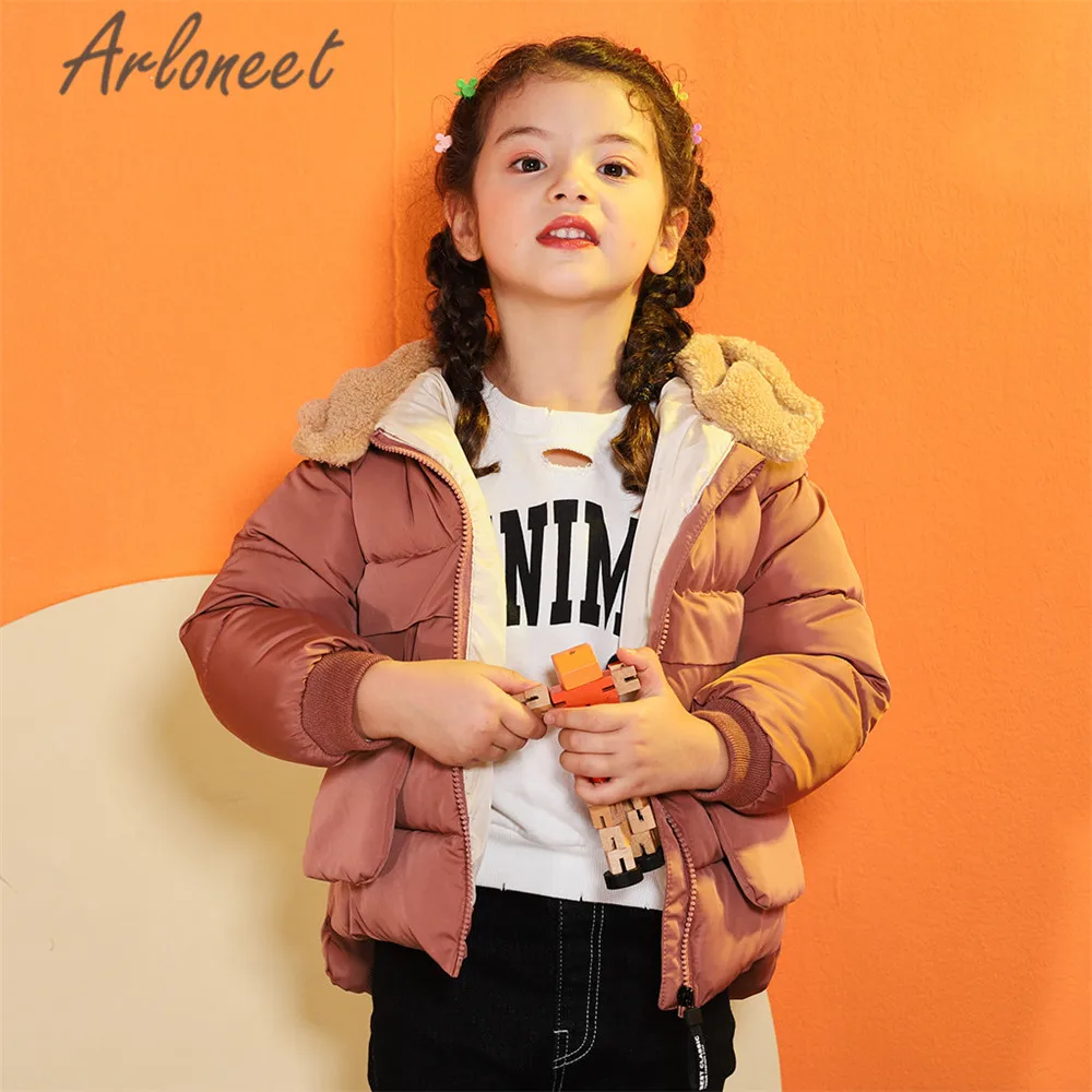 ARLONEET/детские зимние пальто для девочек; пальто с капюшоном; длинный пуховик для мальчиков; свободная верхняя одежда на молнии; детская парка; зимняя верхняя одежда с карманами