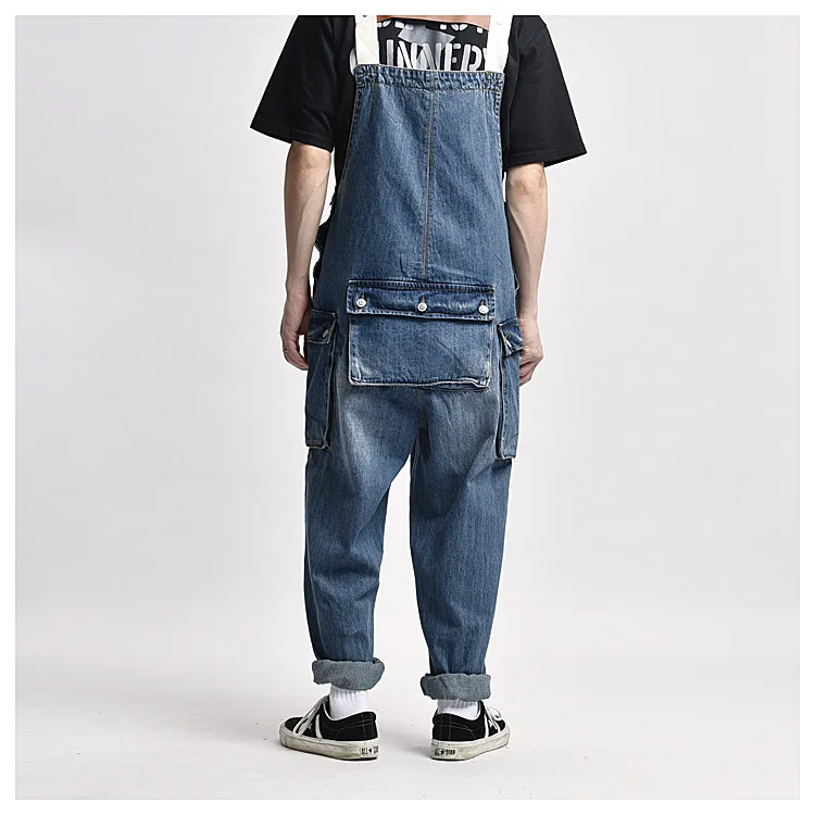keepwo Men's Denim Overalls Mens Cargo Adjustable Work Bib Loose Fit Multiple Pockets Dungarees Chic Fashion Rompers keepwo Men's Denim Overalls Mens Cargo Adjustable Work Bib Loose Fit Multiple Pockets Dungarees Chic Fashion Rompers