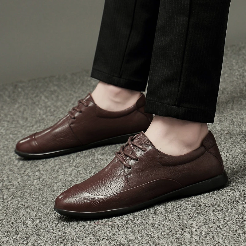 

Sneakers Fashion men shoes genuine leather High Quality Soft Casual Shoes Men Comfortable Breathable black brown Shoes men