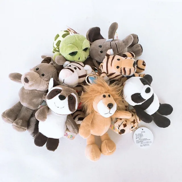 Cute Cartoon Animal Plush Keychain 13cm-15Cm Turtle Elephant Monkey Tiger Lion Hippo Raccoon Bear Rabbit Wolf Penguin Bulldog 3
