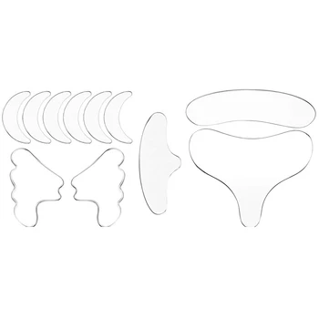 

11pcs Face Neck Chest Cheek Reusable Anti Wrinkle Pad Forehead Sticker Patch Portable Eye Home Silicone Skin Care Transparent