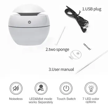 

Electric Humidifier Essential Aroma Oil Diffuser Ultrasonic Wood Grain Air Humidifier USB Mini Mist Maker LED Light For Home