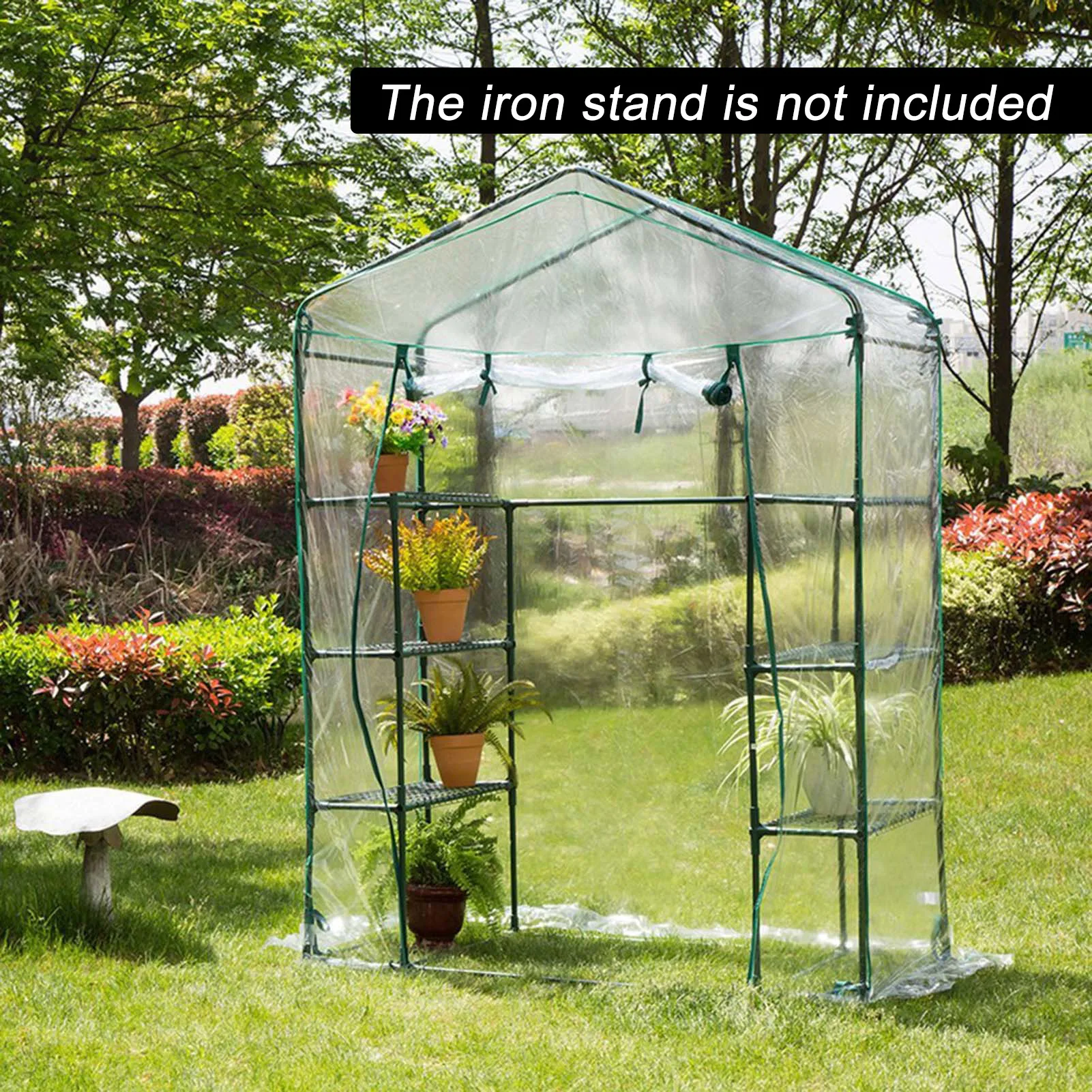 PVC Warm Garden Tier Mini Household Plant Greenhouse Cover Waterproof Anti-UV Protect Plants Flowers(without Iron Stand) | Дом и сад