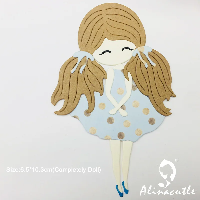 Metal Cutting Die Long Hair Girl Doll Cut Scrapbooking Paper Craft Album Handmade Card Stencil
