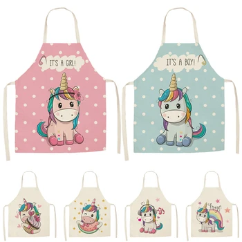 

1Pcs Colorful Animal Printed Cleaning Art Aprons Home Cooking Kitchen Apron Cook Wear Cotton Linen Adult Bibs 53*65cm WQL0137