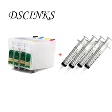 4 szt Wkład atramentowy T1331-T1334 z trwałym chipem do drukarki Epson Stylus NX420 T22 TX120 TX420W TX320F Workforce 320 tanie tanio DSCINKS CN (pochodzenie) EMPTY For Epson T1331-T1334 Kompatybilny pojemnik z tuszem Do drukarek EPSON For Epson T1331-T1334 Refillable cartridge