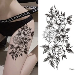 Dark Animal Girls Waist Arm Legs Water Transfer Tattoo Stickers Flower Snake Tiger Women Body Chest Art Temporary Fake Tattoos