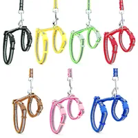 Reflective Nylon Cat Pet Collar Harness Leash Adjustable Bright Kitten Puppy Halter Collar Dog Pet Harness Belt 1