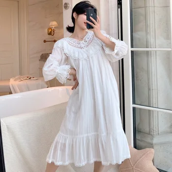 

Oversize V-Neck Pajamas Women Sleepshirt Long Sleeve Sleep Gown Nightgown Lounge Robes Nighties Summer Nightshirts Dress