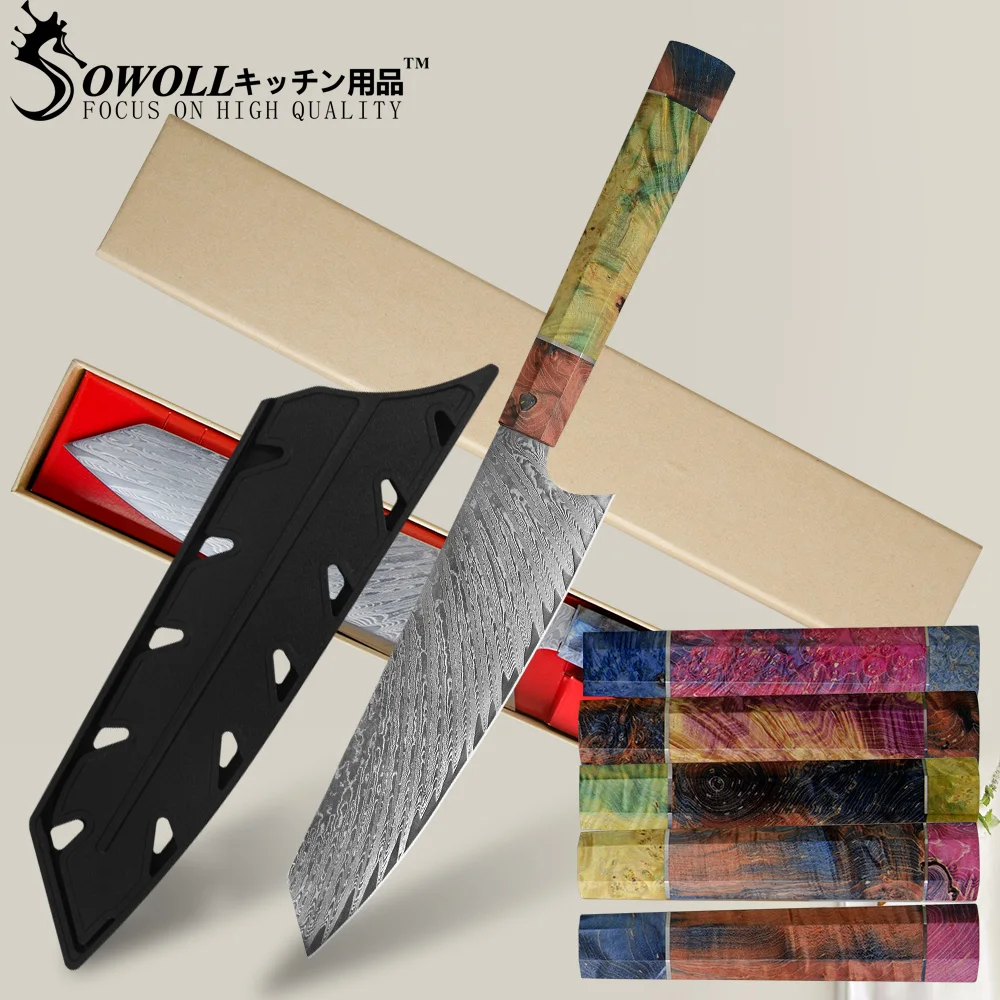 1 шт. Дамасская сталь VG10 8 дюймов нож шеф-повара японский Kiritsuke Gyuto Кливер нарезка