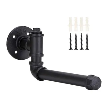 

Storage Rack Wall Mounted Hotel Home Clothes Bar Kitchen Bathroom L Type With Screws Easy Install Pipe Hanger Paper Towel Holder