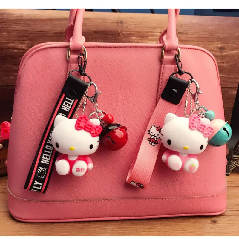 Новинка, женский брелок hello kitty, подарок для девушек, висячая веревка, браслет на запястье, автомобильная сумка, брелок, брелок, цепочка для ключей, брелок для телефона