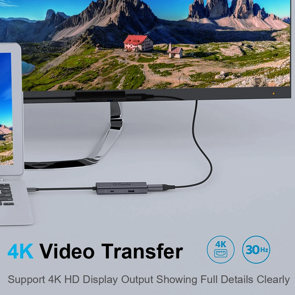 QGeeM USB C Hub для Macbook Pro 3 порта Type 0 с HDMI Huawei Matebook iPad разветвитель док станция OTG