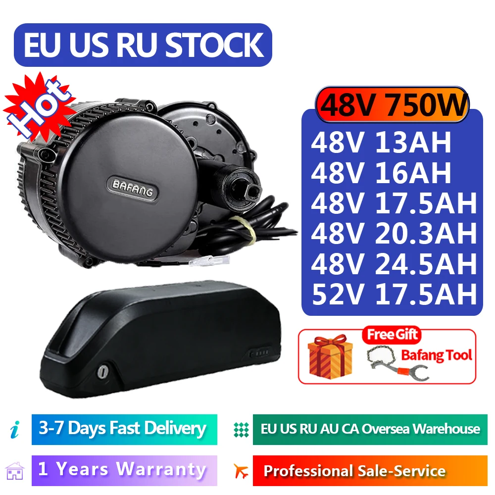 US $405.88 Ebike Conversion Kit BAFANG BBS02B 48V 750W 175AH Battery Mid Drive Motor Bike Electric Engine BBS02 E Bike Motor For Bicycles