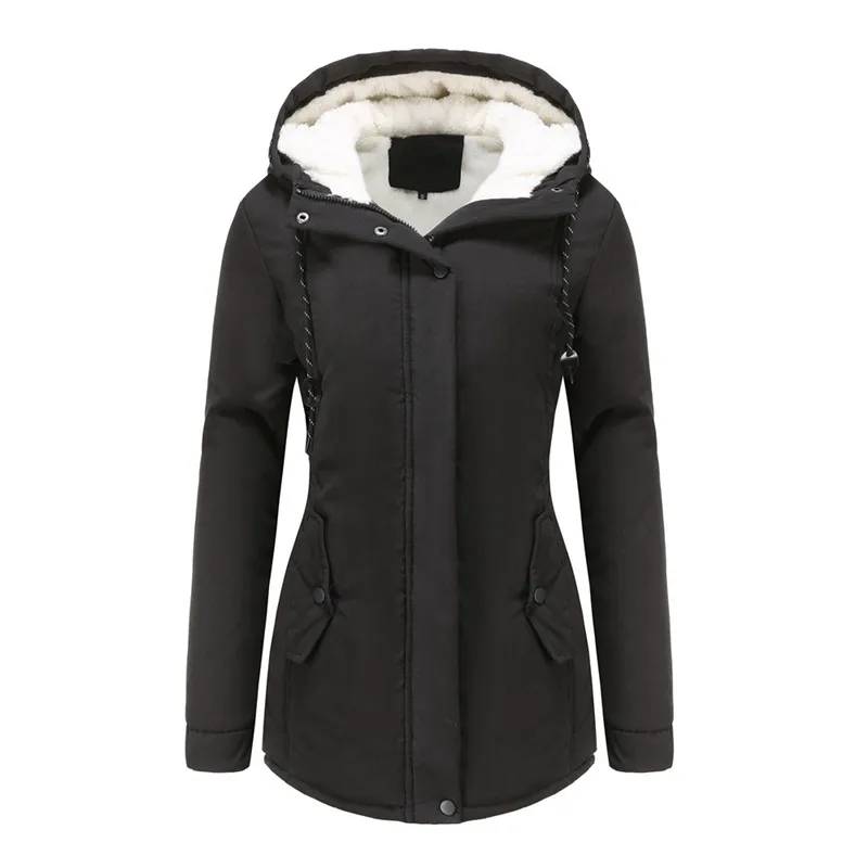 winter jacket Warm velvet Women's jacket slim fit with hood Women's