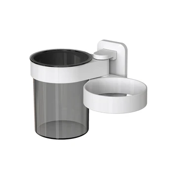 

Multifunction Bathroom Storage Hair Dryer Holder Punch Free Self-adhesive Wall Mounted Plastic Shelf Washroom Storage Rack