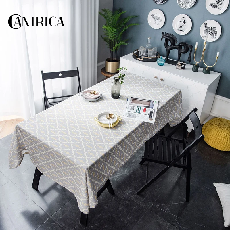  CANIRICA Table Cloth Waterproof For Kitchen Table Cover Rectangle Tablecloth Geometric Dining Table