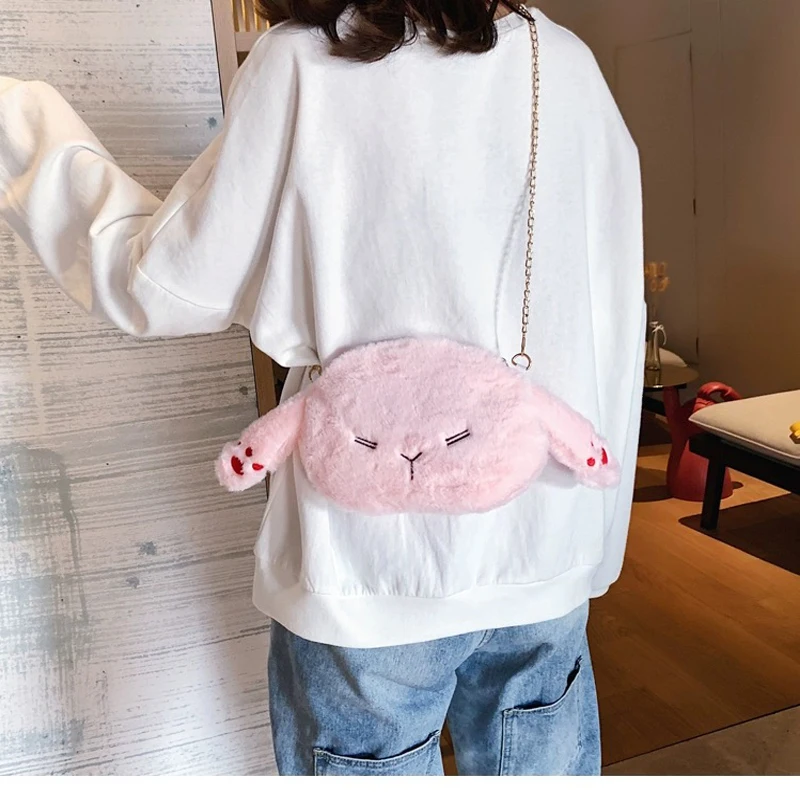 Mini Cartoon Messenger Bag Cute Rabbit Ladies Shoulder Bag Female Plush Toy Girl Handbag