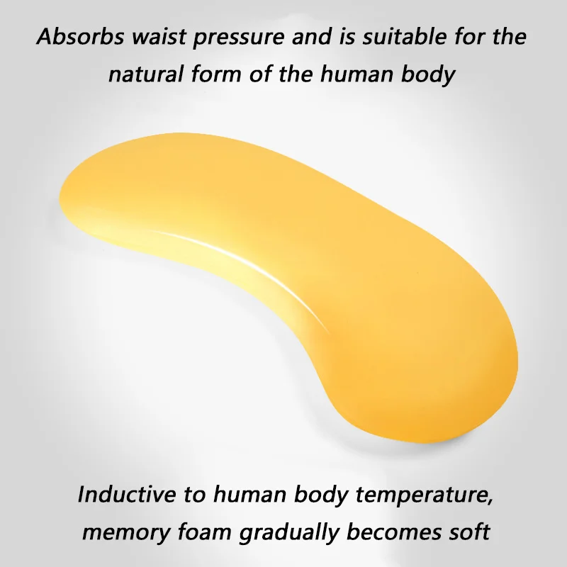 Lumbar Pillow Memory Foam Sleeping for Maternity Waist Pregnant Woman Rescent Shape Sleeping Lumbar Cushion Waist Pad Pillow