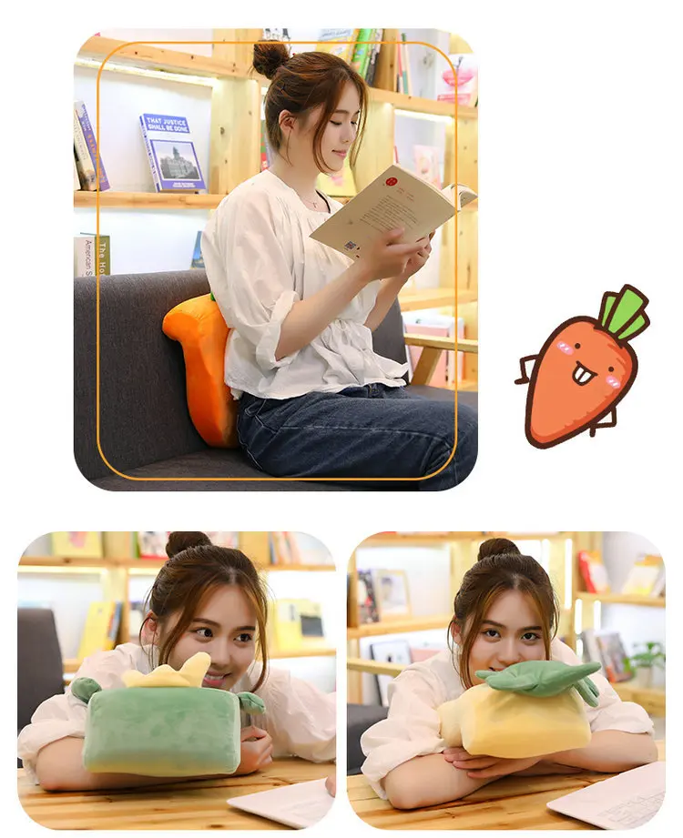 Cute Carrot Pineapple Strawberry Memory Foam Napping Pillow Cartoon Pajama Party Pillow Neck Guard Pillow Students Gift