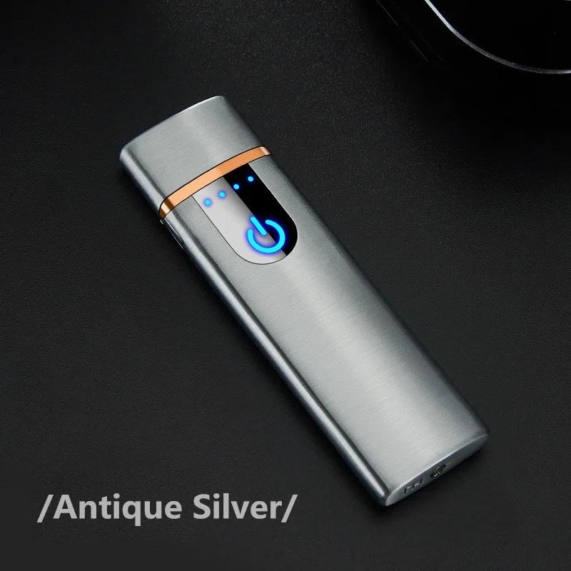 Цифровая печать USB Электронная зажигалка, ветрозащитная турбо Вольфрамовая зажигалка, перезаряжаемый плазменный дуговой фонарь, Новинка