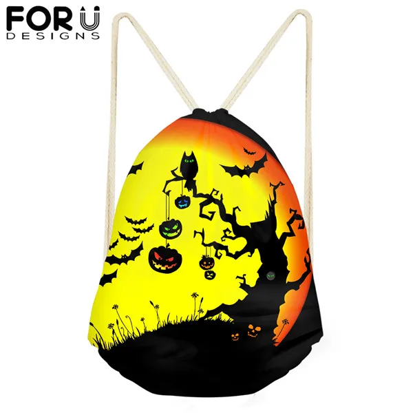 Halloween Jack-O'-Lantern Drawstring Bag for Teenagers Girls Drawstring Backpack Women Package Travel Large Capacity Package - Цвет: CDGX1592Z3
