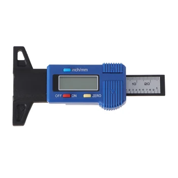 

High Precision Digital Display Tread Pattern Depth Gauge Height Depth Measure Tool Blue Ruler Guage Car Tire Accessories