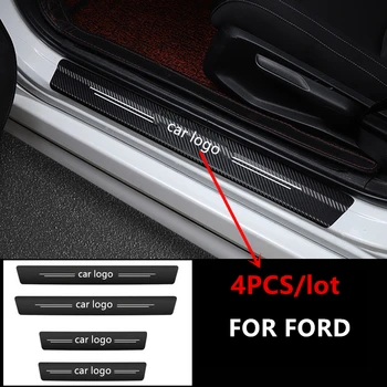 

4PCS Car Door Threshold Carbon Protector Door Sill Guards Stickers For Ford focus 2 focus 3 Fiesta EcoSport