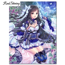 Полная квадратная круглая Алмазная вышивка 5D DIY Алмазная картина фото на заказ "игра аниме девушка" Алмазная мозаика вышивка крестиком FS6745