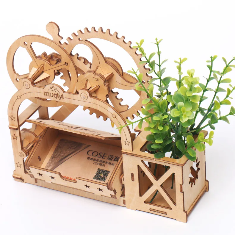 

Creative Gifts Machinery Pen Container Card Case Drive Model Splicing Toys 3D Jigsaw Puzzle DIY Parent And Child Interactive