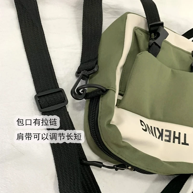 Crossbody small bag female waterproof fabric Hong Kong style tooling style Korean version of ins student ladies shoulder bag