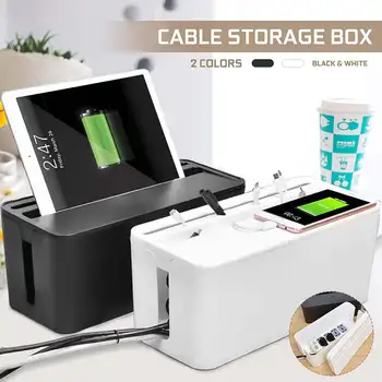 

Plastic Wire Storage Box Cable Box Manager Socket Organizer Large Power Strip Line Storage Cases Junction Box for Home Safety