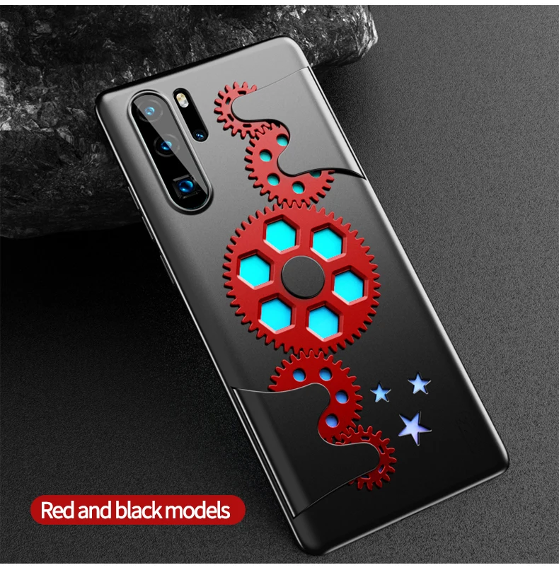 Роскошный чехол GKK для huawei P30 Pro, чехол для механика с вращающейся декомпрессионной передачей, антиосенний жесткий чехол из поликарбоната, Ультратонкий чехол для huawei P30 - Цвет: Red black