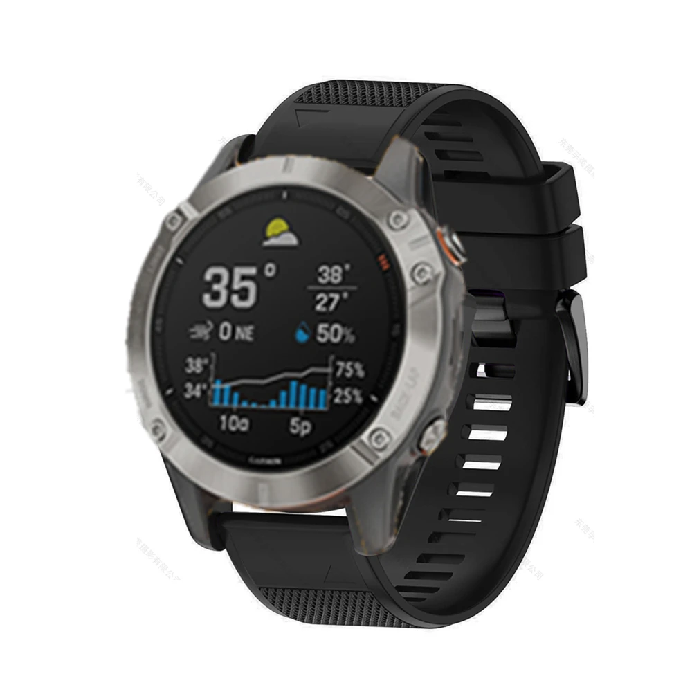 Силиконовый сменный ремешок для часов Garmin Fenix 6 6S 6X/Forerunner935/Garmin 5 20 22 26 мм Смарт часы