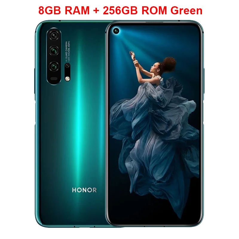 Green 8GB 256GB HONOR 20, мобильный телефон, 6,26 дюймов, Kirin 980, четыре ядра, 8 ГБ, 256 ГБ, емкостный экран, 3750 мАч, SuperCharge, NFC - Цвет: Green 8GB 256GB