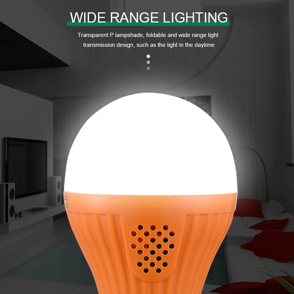 E27 LED Emergency Light 9W 12W 15W Night Market Lamp Intelligent Charging Emergency Light Bulb Rechargeable Battery Lighting 4