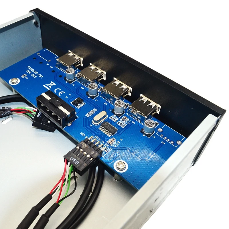 5,25 дюймов Floppy Bay 4 порта USB 2,0 концентратор USB2.0 Передняя панель расширения адаптер Соединительный кронштейн с 9Pin кабель для рабочего стола