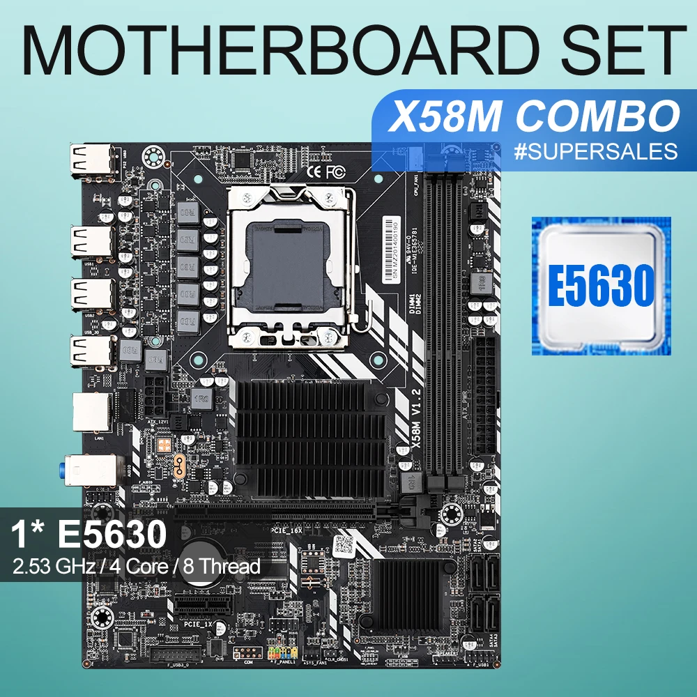 X58 Desktop Motherboard Lga1366 Set Kit With Intel Xeon E5630 Processor Support Ddr3 Memory Ecc Reg Non Ecc Ram Motherboards Aliexpress