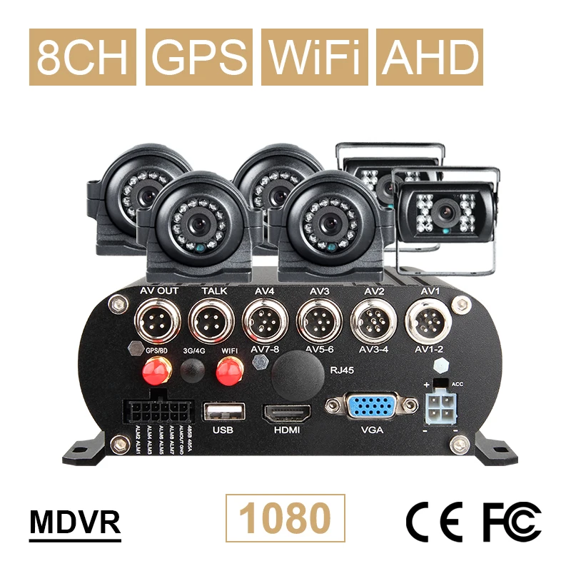  6 piezas impermeable lado/delantera/trasera cámara de autobús para 8CH GPS Wifi HDD Disco Duro móvi