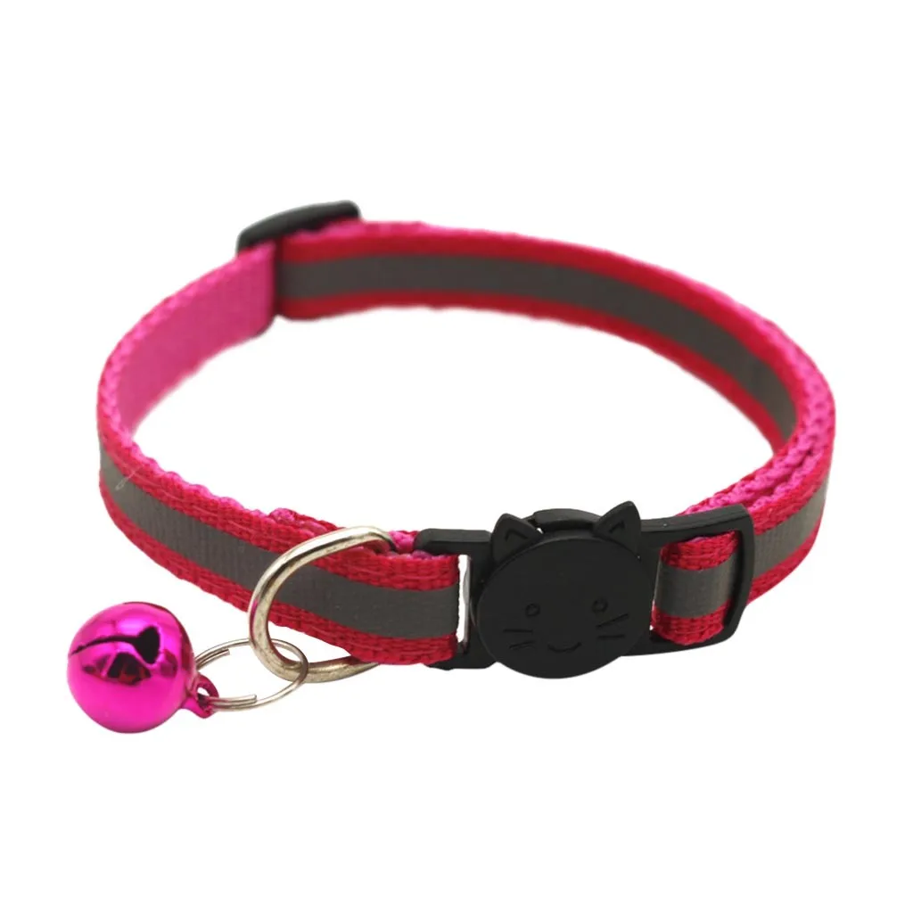 New 6 PACK Reflective Cat Collars Safety Quick Release with Bell- Adjustable 19-32cm