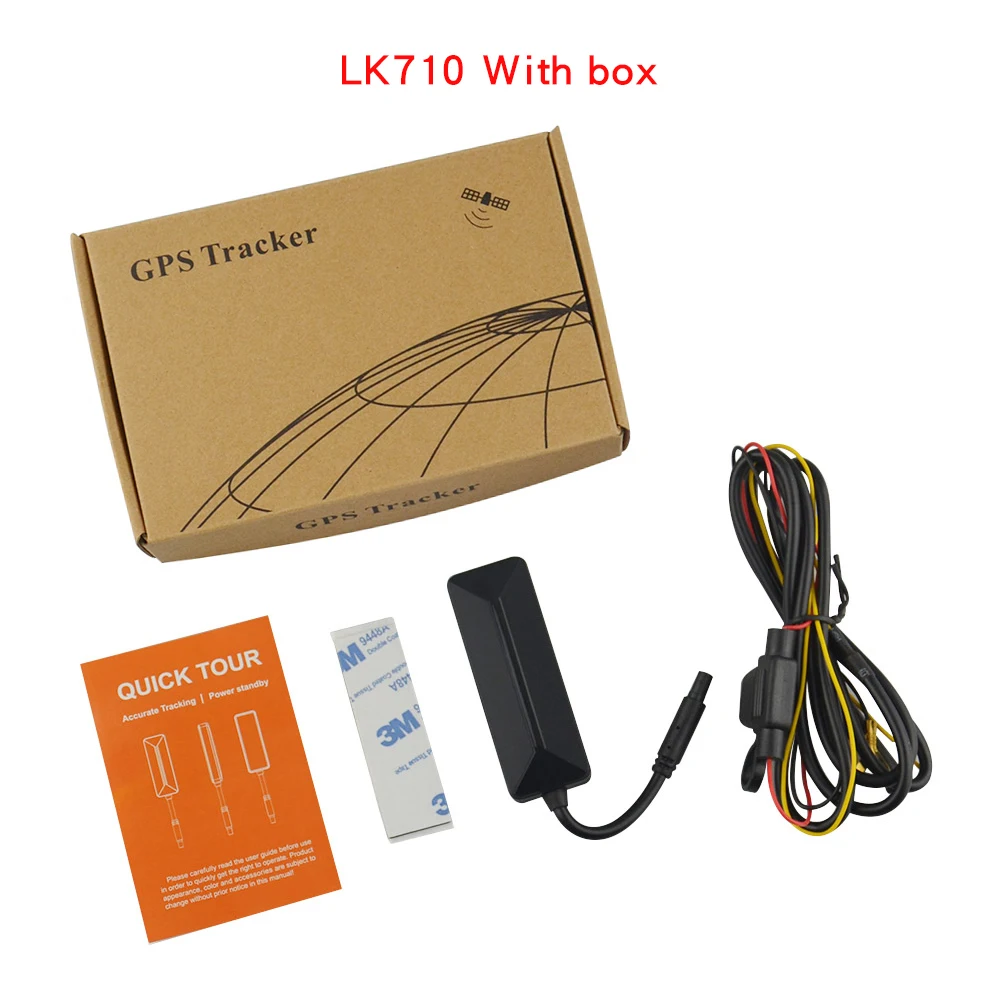 With box Высококачественный автомобильный gps-трекер LK710 автомобильный мини-трекер gps трекер превышение скорости оповещение и восстановление масла удаленно приложение отслеживание в реальном времени - Цвет: With box