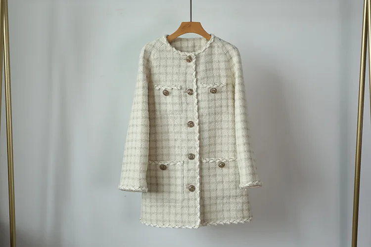 "Listening Dew" Anna Celebrity Style Fashion Light Luxury Graceful Coat Loose-Fit Wool Autumn Coat Blouses