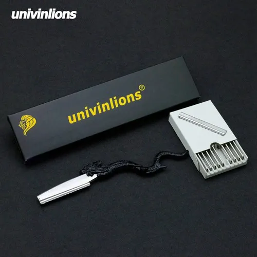 Univinlions нержавеющий Дракон прямое бритвенное лезвие для укладки волос Парикмахерские ножницы для прореживания бритвы Стрижка Салон бритвы для волос парикмахерская - Цвет: B-1-B10blades