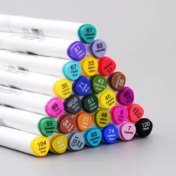 

12 24 36 48 60 80PCS Colors Sketch Marker Oily Art Painting Watercolor Pen Colored School pen Double-headed art Supplies set
