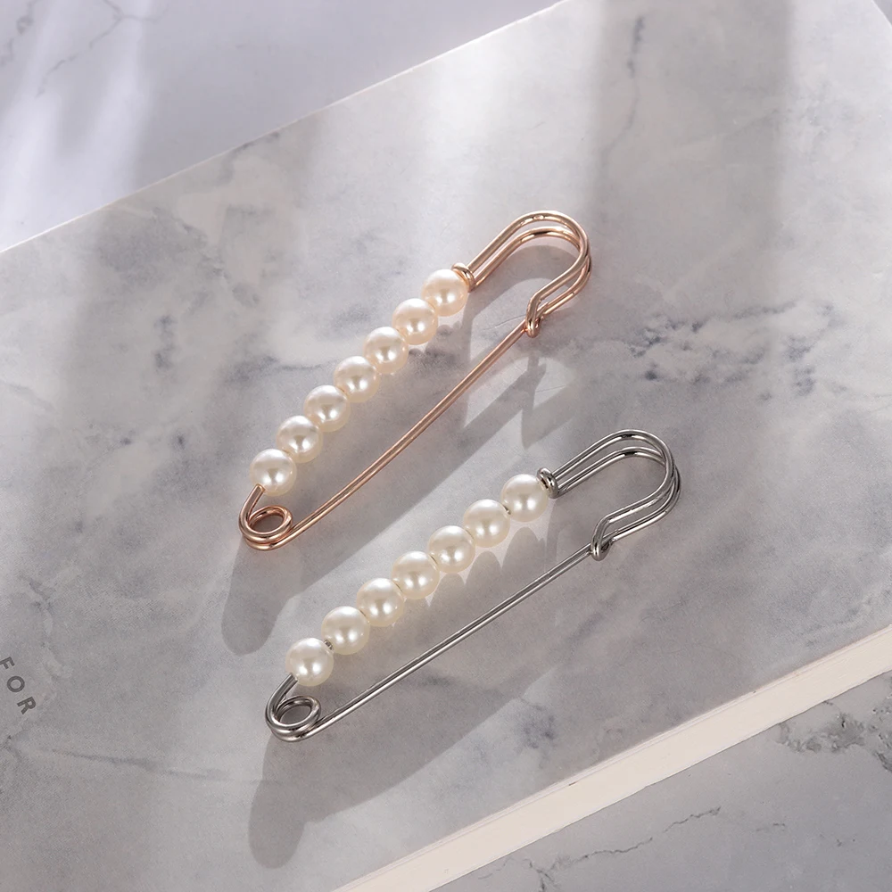 1 шт. новая практичная двойная брошь с искусственным жемчугом булавка для женщин