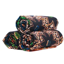 African High Quality Ankara Pagne Guaranteed Veritable Dutch Wax Floral Printed Cotton Sewing Material Fabric 6 Yards\Lot