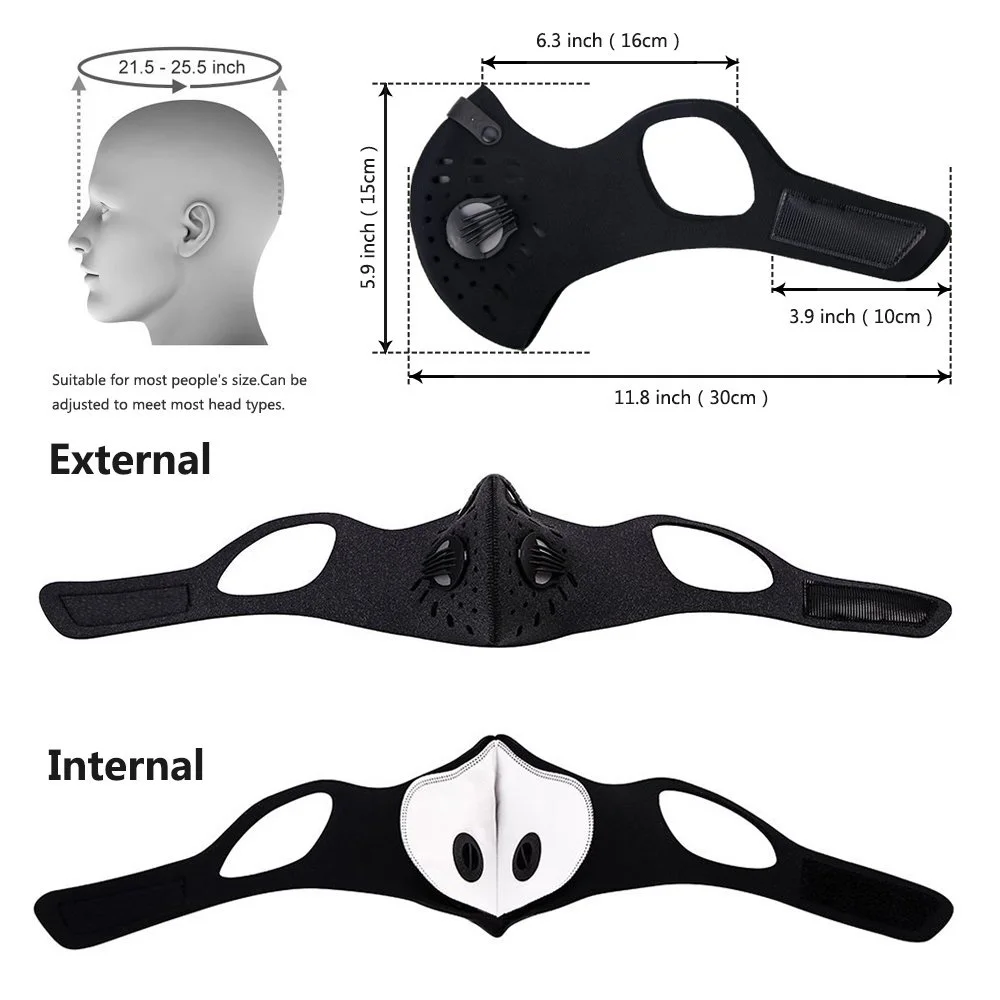 Анти Пыль велосипедная лицевая маска с фильтром активированный уголь Мужчины Женщины Бег Велоспорт Анти-загрязнения велосипед половина лица рот маска