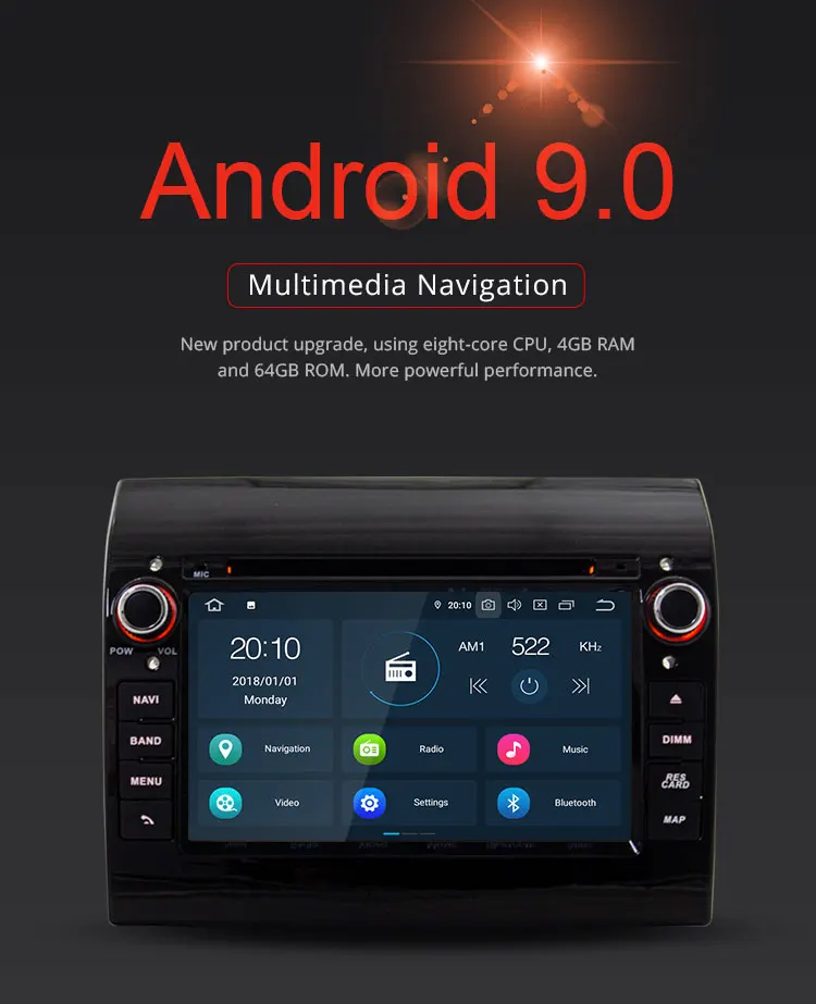 Flash Deal TOPBSNA Android 9.0 Car Multimedia Player GPS For Fiat Ducato 2008-2015 CITROEN Jumper PEUGEOT Boxer 1 Din Car Radio Stereo WIFI 1